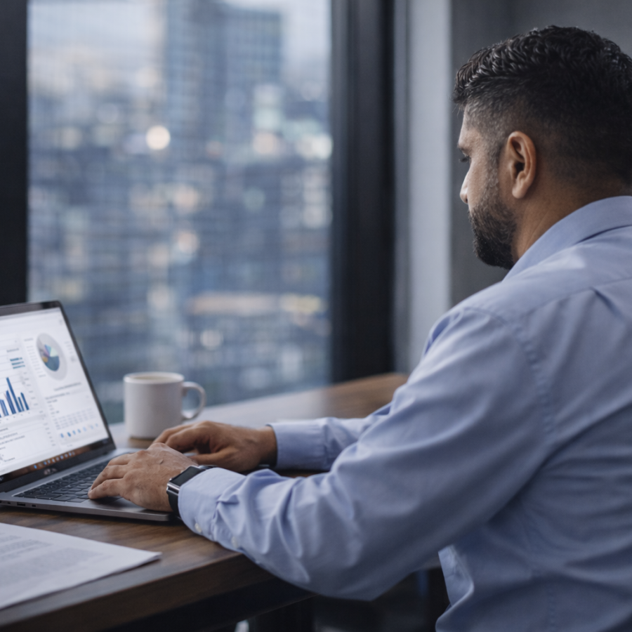 business office working